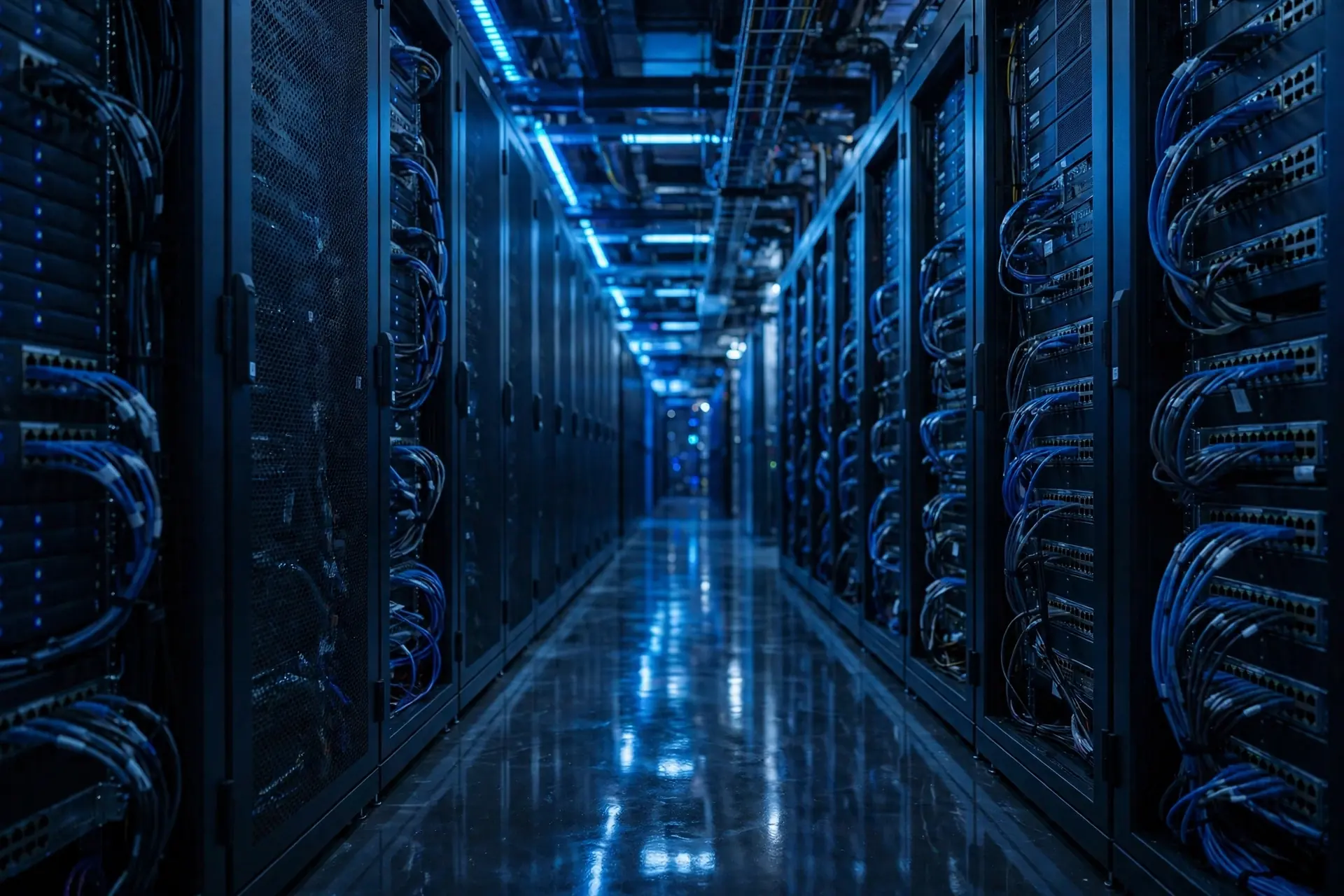 Cover art for the Work Floor — a server room lit in blue